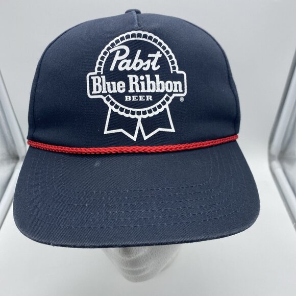 Outdoor Cap Other - Pabst Blue Ribbon Beer Blue Adjustable Cap Hat Snap-back PBR Vintage